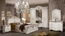 Спальня комплект з ДСП/МДФ Джаконда  180 з 4-х  дверною шафою біла Слониммебель