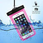 Водонепроникний чохол для телефона Aqualife універсальний рожевий, фото 3
