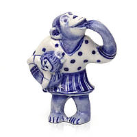 Статуэтка керамическая Гжель Шимпанзе с куклой