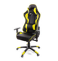 Высокое игровое кресло с откидной спинкой и регулируемыми подлокотниками ХОРНЕТ PL RL ECO желтый