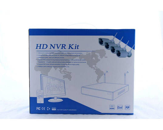 Комплект відеоспостереження на 4 камери DVR KIT CAD 8004 WiFi 4ch реєстратор +камера для дому, фото 2