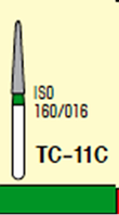 Бор алмазный MANI, 1 шт TC-11C (ISO 160/016) зеленые