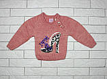 Розовый теплый свитер для маленькой девочки, фото 3