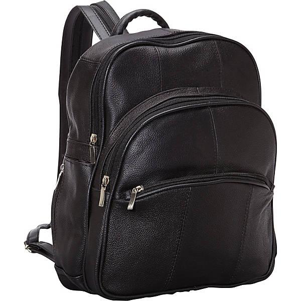 Рюкзак шкіряний R & R Collections Leather Triple Zip Around Large Backpack (Black)
