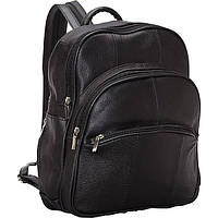 Рюкзак кожаный R & R Collections Leather Triple Zip Around Large Backpack (Black)