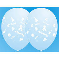 Повітряні кулі "Малятко Baby Хлопчик" 12" (30 см) Пастель Блакитний В упак:100 шт. Пр-во "Gemar" Італія