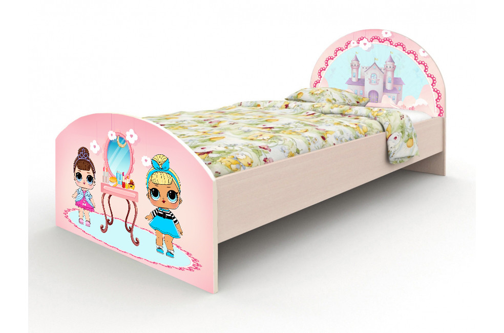 Підліткове ліжко "Лола" для дівчинки односпальне ТМ Вальтер-С рожевий K-1.09.74