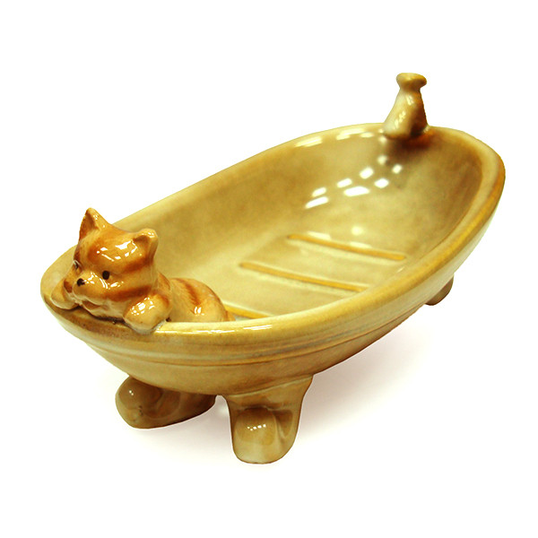 Мильниця фігурка Кіт у ванній кераміці, фото 1
