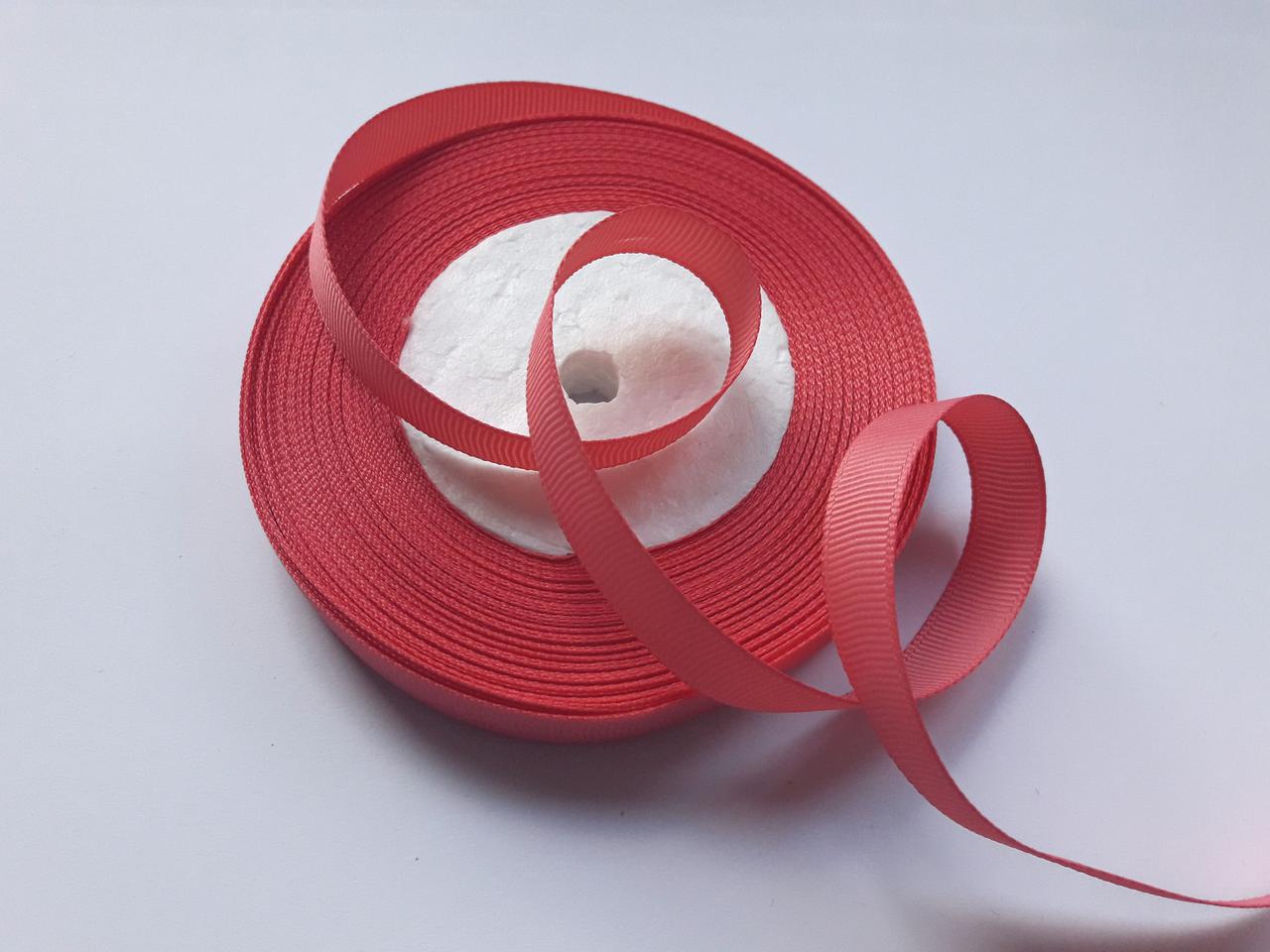 Тесьма лента репсовая Стрічка репсова 13мм  коралова,на метраж,ціна за 1 метр