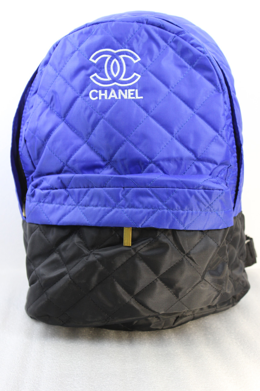 Рюкзак жіночий стьобаний чорно-синій, фото 1