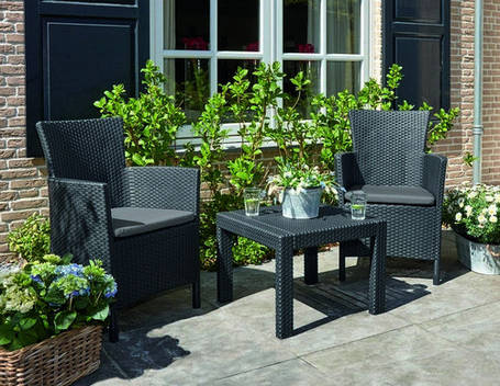 Комплект садових меблів Keter Rosario balcony set, графіт - прохолодний сірий, фото 3