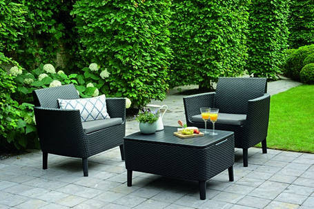 Комплект садових меблів Keter Salemo balcony set, графіт - прохолодний сірий, фото 3