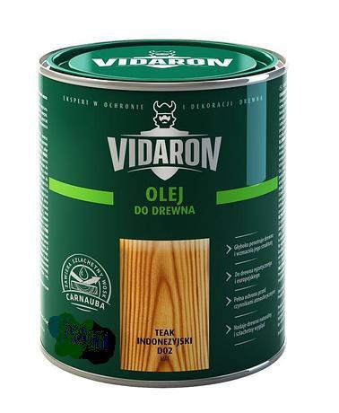 Vidaron Олія для деревини тик натуральний D02 напівмат 750мл, фото 1