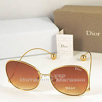 Сонцезахисні окуляри Dior кольорові коричневі ефектна новинка Діор якісна