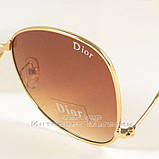 Сонцезахисні окуляри Dior кольорові коричневі ефектна новинка Діор якісна, фото 2