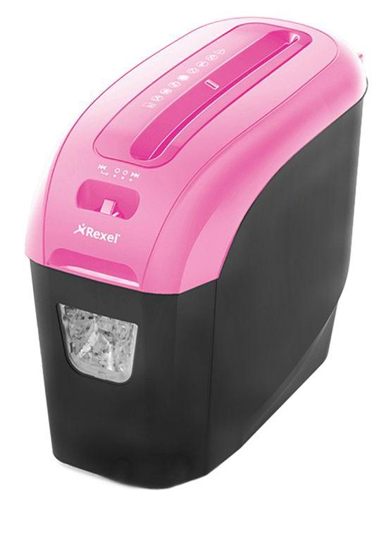 Шредер офісний для бумаг Rexel JOY Pretty Pink. Секретність - 4. Перехрестна різка (4х40)