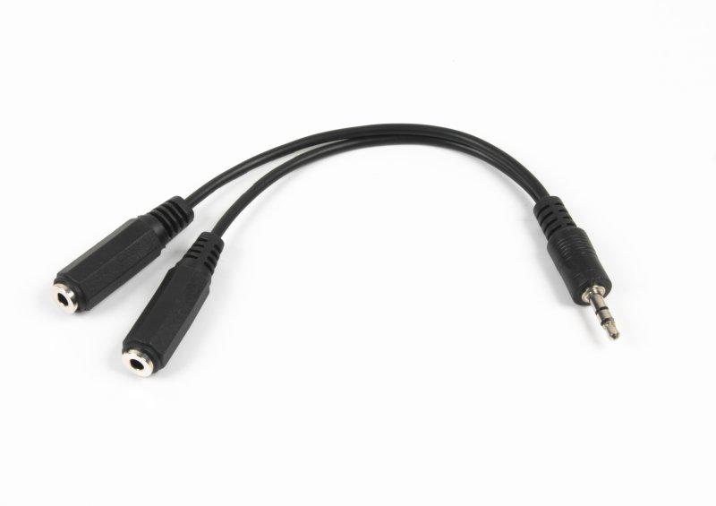 Кабель мультимедійний Jack 3.5mm тато/2xJack 3.5 mm мама 0.1 m Cablexpert (CCA-415-0.1M)