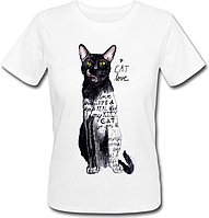 Женская футболка Cat Love (белая)