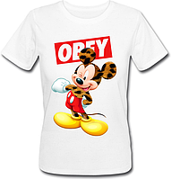 Женская футболка OBEY Mickey Mouse (белая) S