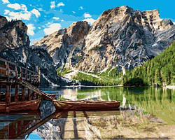 Картини по номерам 40х50 см. Babylon Альпійське озеро Брайєс Італія (VP-909)
