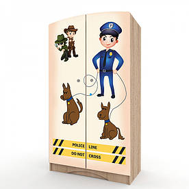 Дитячий шафа "Поліція" для хлопчика ТМ Вальтер-С дуб сонома H-6.08.71 183х100 з ящиком