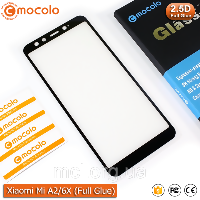 Захисне Full Glue скло Mocolo Xiaomi Mi A2 / 6X (Black)