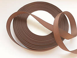 Тесьма лента репсовая Стрічка репсова 13 мм ( 22 метри в рулоні) коричнева