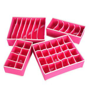 Набір органайзерів для білизни (4шт) економ Рожевий