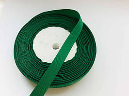 Тесьма лента репсовая Стрічка репсова 13 мм ( 22 метри в рулоні) зелений зеленка