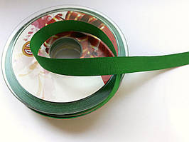 Тесьма лента репсовая Стрічка репсова 13 мм ( 27 метри в рулоні) зелений