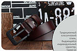 Ремінь чоловічий шкіряний класичний COWATHER модель E (коричневий), фото 10