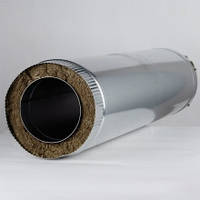 Дымоходная труба утепленная диаметром 100мм толщина 0,5мм/304 цинк 0,7