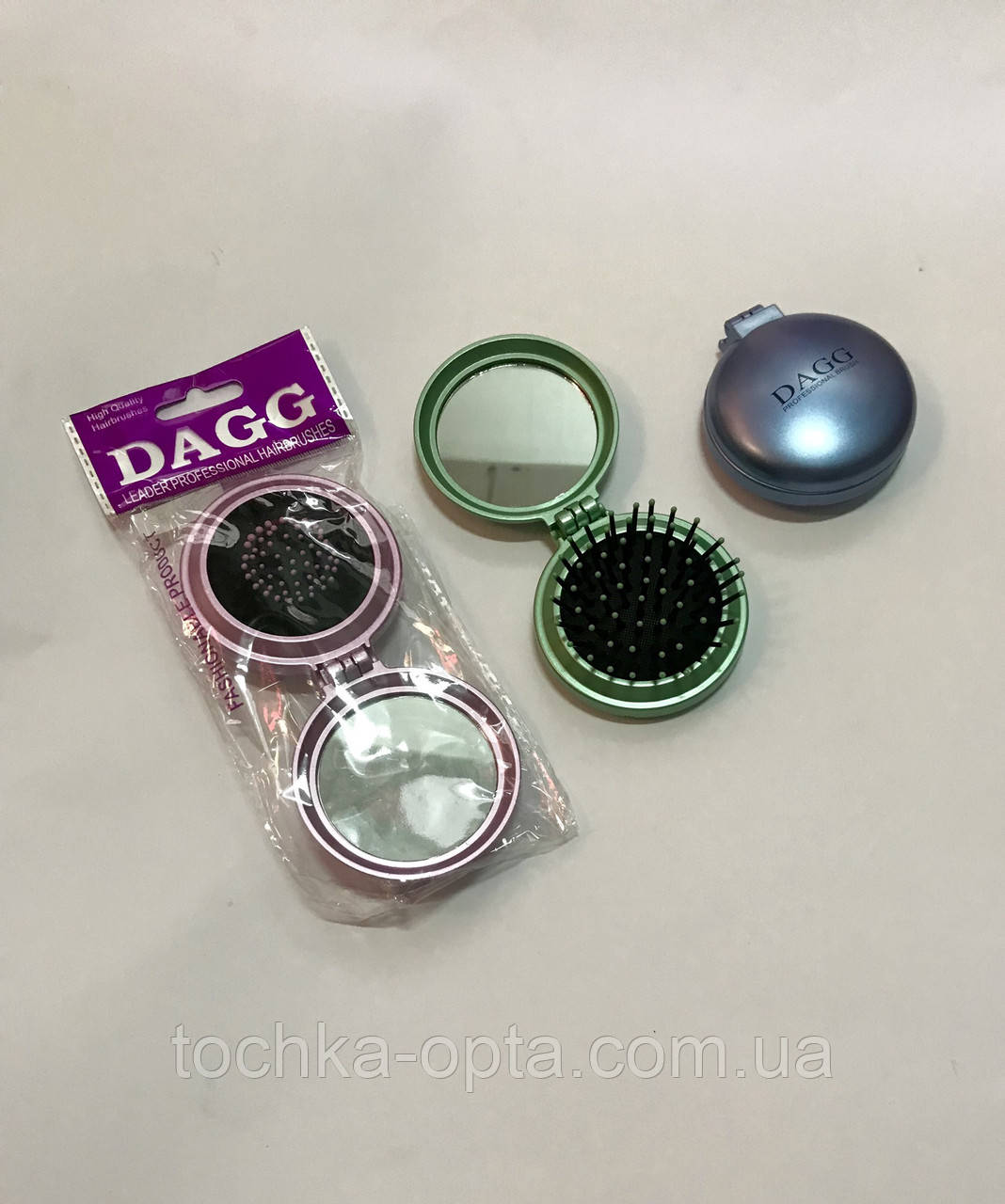 Гребінець для волосся Dagg складаний круглий "Малюшка", фото 1