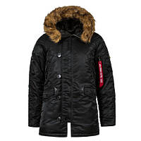 Зимняя куртка аляска Alpha Industries Slim Fit N-3B Parka MJN31210C1 (Black/Brown Fur)