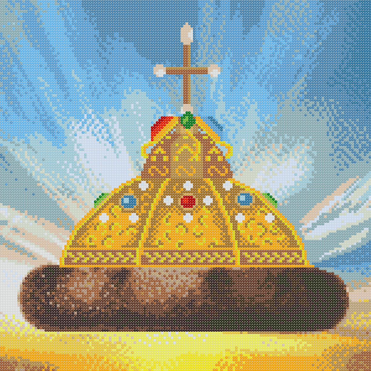 Шапка Мономаха Схема повної вишивки бісером, фото 1