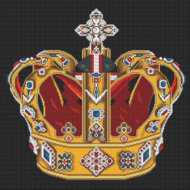 корона вишивка бісером