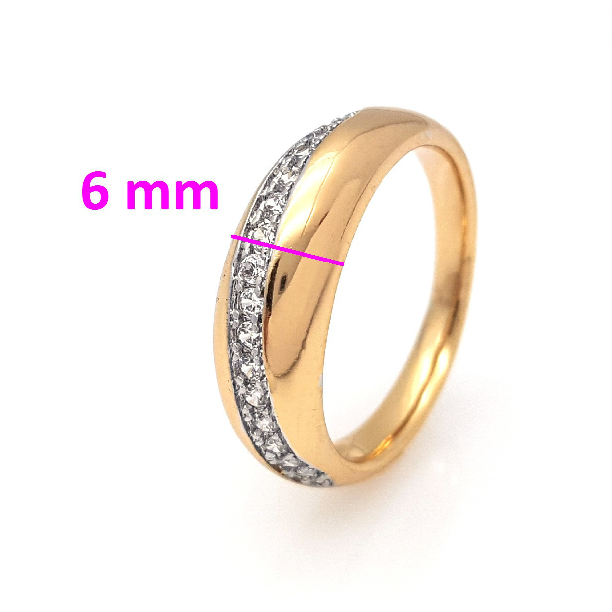 Кільце Доріжка з камінчиками, р. 16,5, р. 17, позолота Xuping, 18К