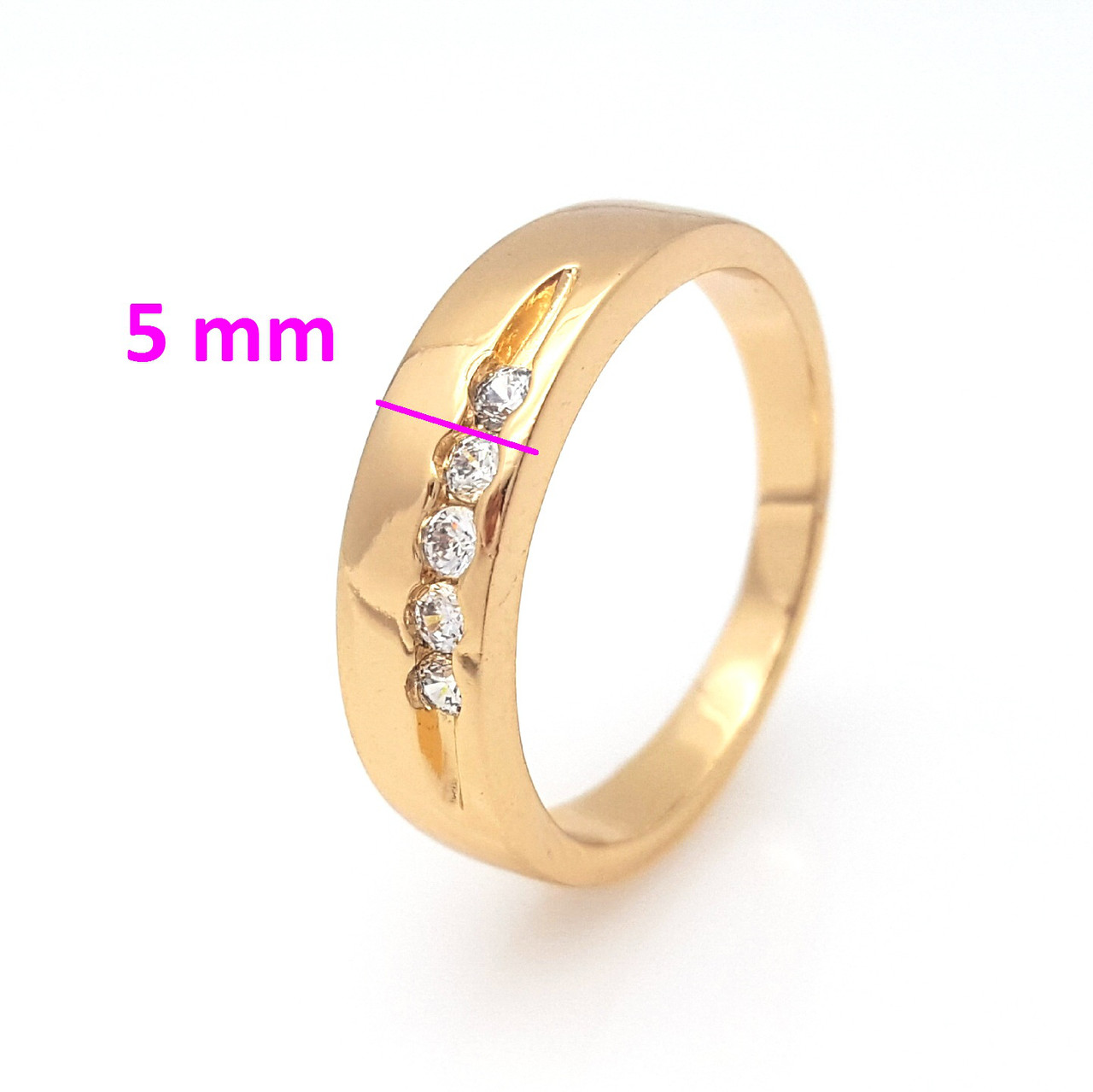Кільце, Доріжка з камінчиків, р. 16,5, р. 17,5, медсплав Xuping,18К