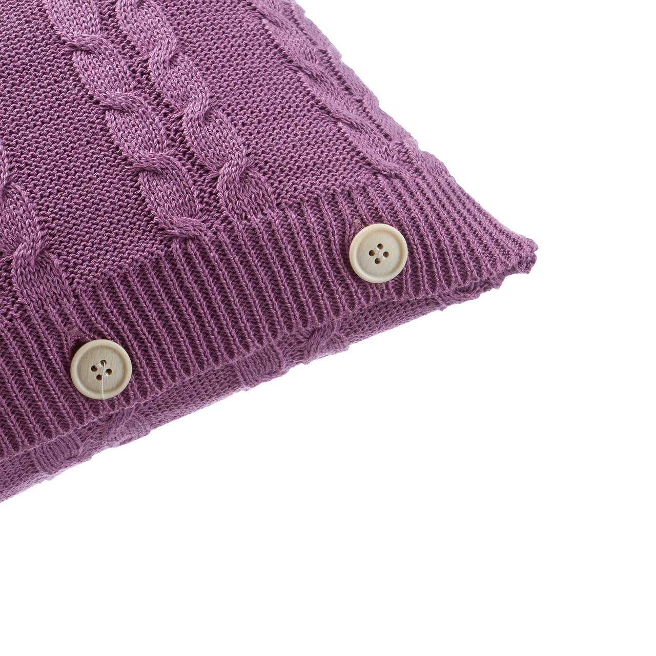 Чохол для подушки Ohaina в'язаний коси 40x40 Purple