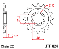 Звезда передняя JT Sprockets JTF824.16