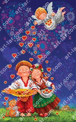 БІС-5917. Схема для часткової вишивки бісером "А знаєш, я тебе кохаю!..", фото 1