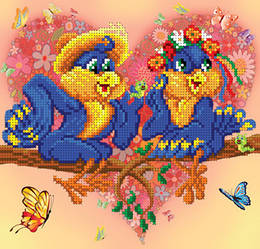 БІС-1315. Схема для часткової вишивки бісером Моє ти серденько!