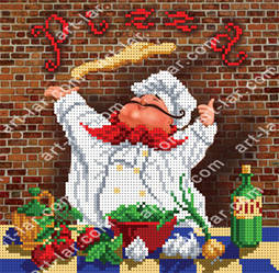 БИС-6017b Схема для часткової вишивки бісером "Італійська Піца" (міні)