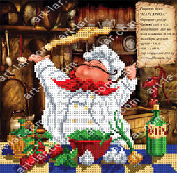 Біс-6017a. Схема для часткової вишивки бісером "Піца "Маргарита" (міні) 