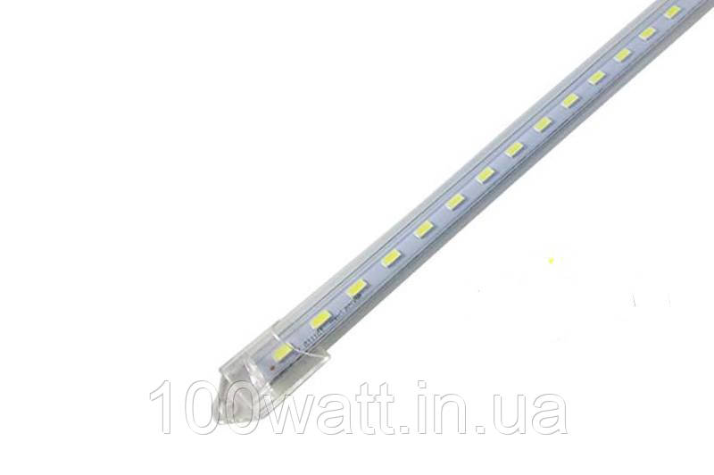 Світлодіодна лінійка 220v 8w smd 5730 60см 65 світлодіодів прозора, фото 1