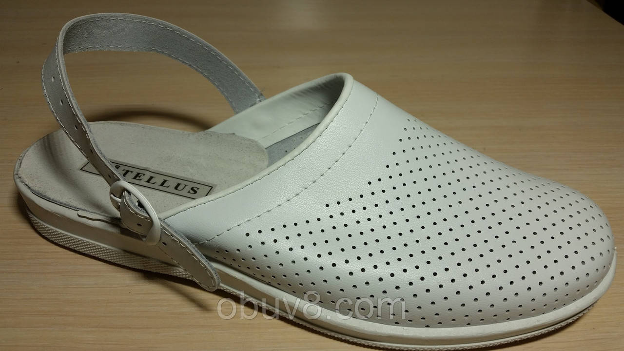 Сабо мужские белые кожаные медицинские рабочая обувь оптом - фото 5 - id-p729858150