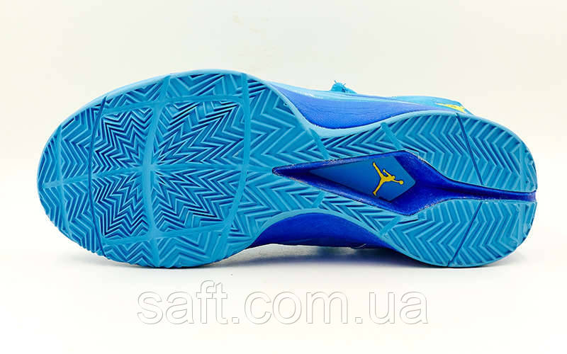 Обувь для баскетбола мужская Jordan (41-46) (PU, синий-желтый) - фото 5 - id-p731703594