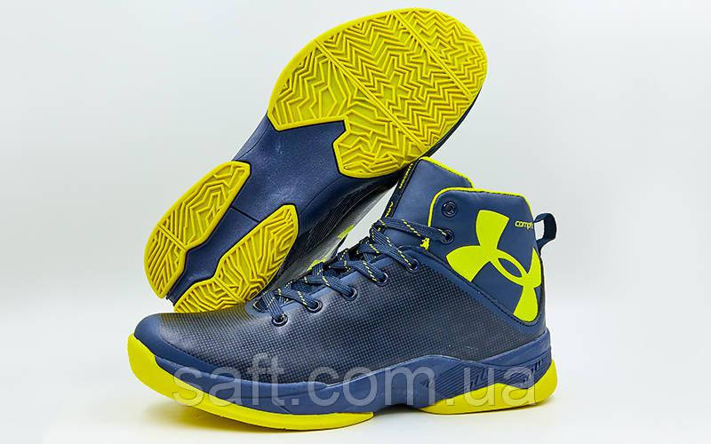 Обувь для баскетбола мужская Under Armour (41-45) (PU, черный-желтый) - фото 1 - id-p731712593