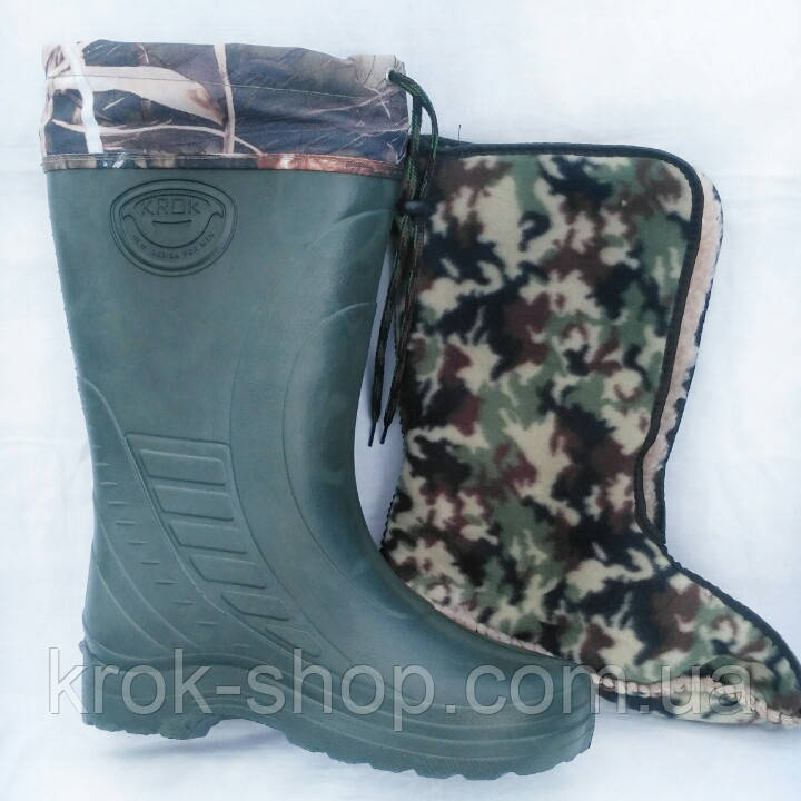 Чоботи чоловічі зелені зі вставкою Крик гуртом, фото 1