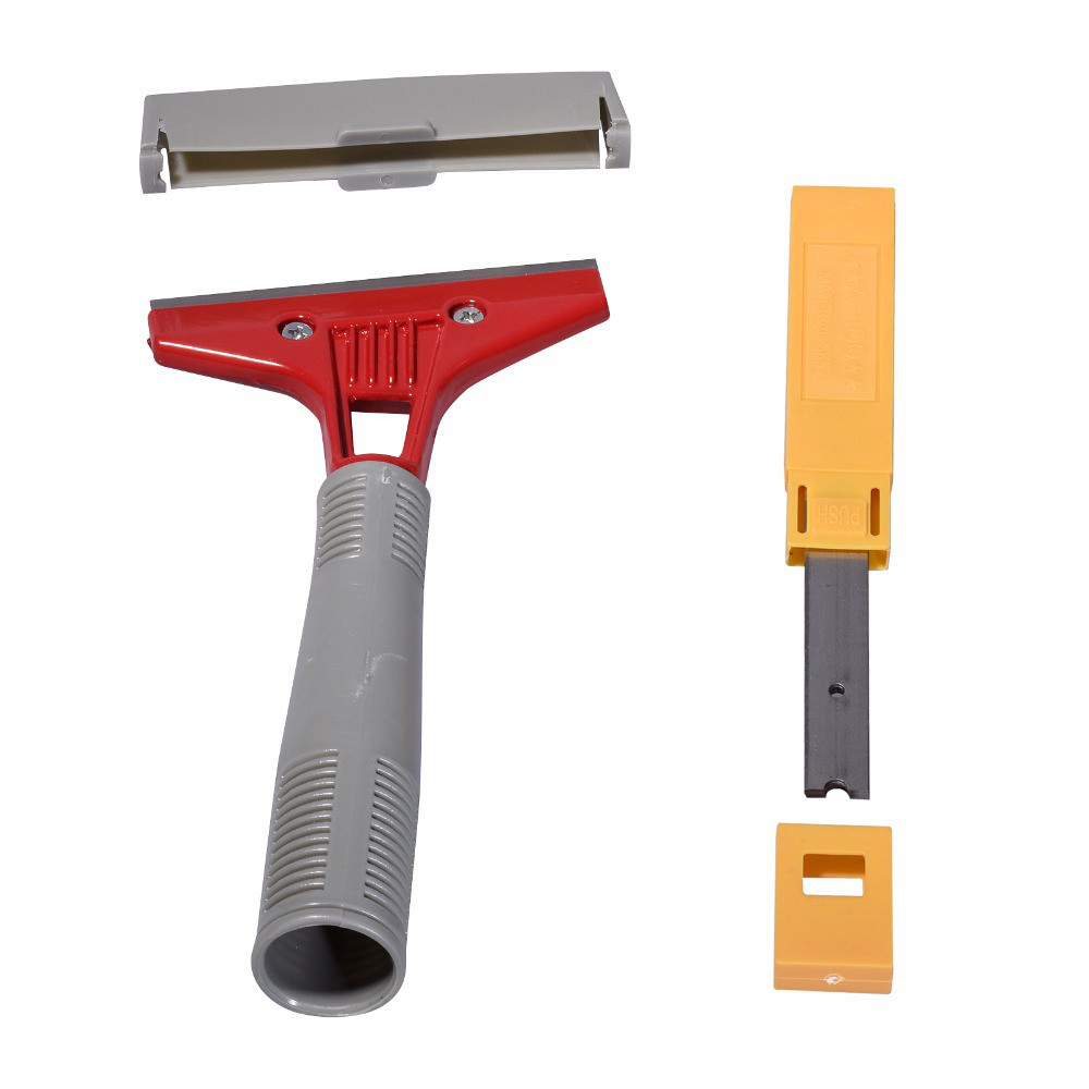 Шкребок силовий для очищення скла 20 см + пачка лез 10 шт., фото 1